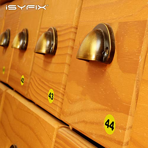 iSYFIX Yellow Consecutive Number Stickers, 1 to 100, 1 Inch, 1 Set - color: Yellow, size: 1-inch