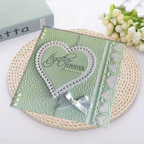 Lapoo 3D Backgrounds Frame Metal Cutting Die for Scrapbooking, New Cutting Dies DIY Album Card Making Decor Paper Craft Metal Die Cuts Party Wedding Decorations (Heart-Shaped 4.7 x 4.1 in) - color: Heart-Shaped 4.7 x 4.1 in