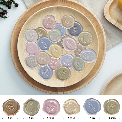 SHANGRLA 108 PCS Premade Floral Wax Seal Stickers for Wedding Invitations - style: Pastel