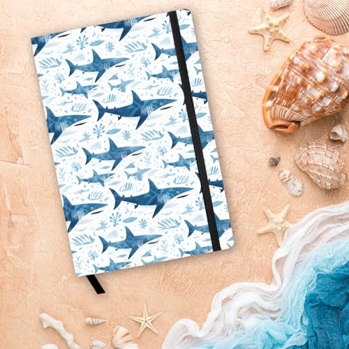 RICCO BELLO Wide Ruled Hardcover Diary Journal, Blue Shark - color: Blue Shark