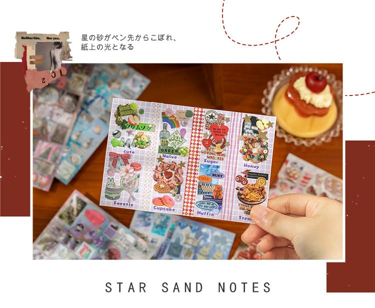 Alideco 30pcs Scrapbook Stickers Vintage Cakes Cuisine Desserts Sticker Book for Adults Sticker journaling Stickers for Scrapbooking (fenglingmengjing) - color: Fenglingmengjing