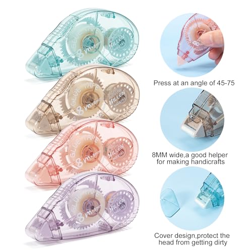 8 Pack Double Sided Tape Roller, Scrapbook Supplies, Glue Tape - size: M