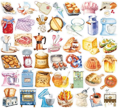 Food Stickers 50Pcs for Water Bottles Scrapbook, Gifts for Bakers - style: Baking Stickers