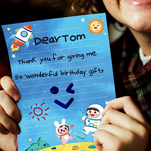 Space Stationary Paper and Envelopes Set for Kids Lined Stationary Set with Envelopes for Boys – 30 Sheets + 20 Envelopes, 8.3 x 5.9 Inch of Each Stationary Paper - style: Space