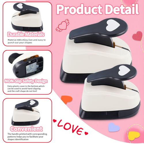Heart Punches for Paper Crafts, Heart Shaped Hole Punch 1 in 5/8 in 3/8 in - size: 3 Pack, 3/8+5/8+1 in