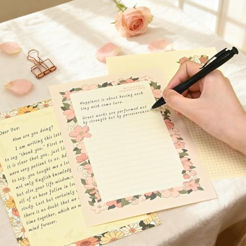 48 Pcs Stationery Paper Envelopes Set | Includes 24 Lined Writing Paper & 12 Envelopes & 12 Stickers,Animal Letter Writing and Stationery Paper Envelopes(4Style) - color: Shining