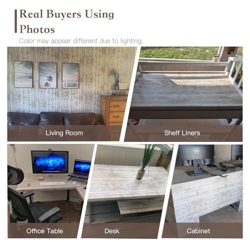 Heroad Contact Paper Peel and Stick Wallpaper Wood Grain Contact Paper for Cabinets Countertop Waterproof Removable Wallpaper Self Adhesive Decorative Shiplap Papel Tapiz para Pared 11.8''x276'' - size: 11.8" x 276"