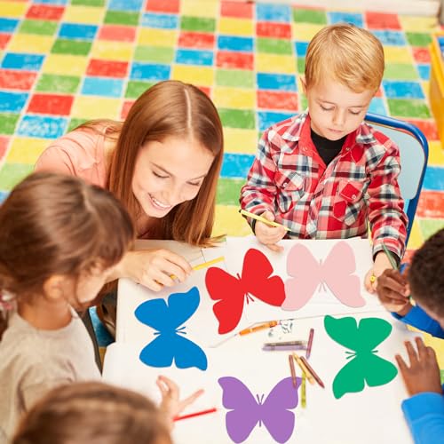 Tellingyou 200 Pcs Butterfly Cutouts 6'' Large Colorful Butterfly Cutouts