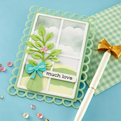 3D Backgrounds Frame Metal Cutting Die for Scrapbooking, Metal Die Cuts Stencils & Crafting Die Cut New Cutting Dies DIY Album Card Making Decor Paper Craft (Sky Cloud Frame 5.2 x 3.8 in) - color: Sky Cloud Frame 5.2 x 3.8 in