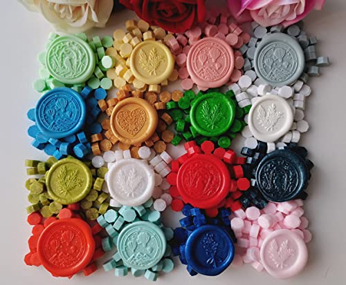 400 Pieces Sealing Wax Beads for Seal Stamp, PORXFLY Wax Seal Beads Great for Wedding Invitations, Wine Packages,Cards Envelopes, Gift Wrapping (Ocean Blue) - color: Ocean Blue
