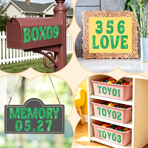 Bulletin Board Letters 129 PCS Glitter Letter Stickers Large 4 Inch, Green - color: Green, size: 4 Inch