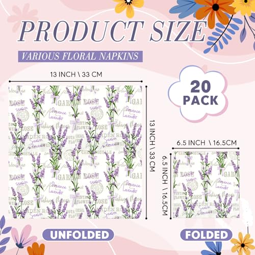 Crtiin 20 Pack Decoupage Napkins Floral Cocktail Decorative Paper Napkins - style: Style 7