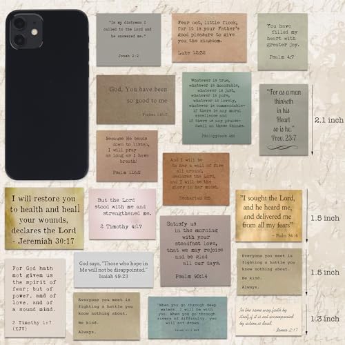 120 Pieces Retro Bible Verse Stickers (2 Pieces of Each), Inspirational Christian Vintage Journaling Stickers Typewriter Font Quotes Bible Study Supplies for Water Bottle Laptop Scrapbooking Decals - style: Bible Verse Stickers, 120 pcs, 2 pcs/each