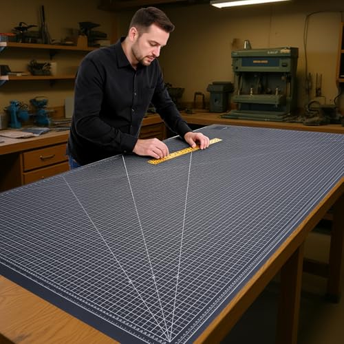 Self Healing Cutting Mat, Extra Large 47'x94', Black and White - color: Black/White, size: 47"L x 94"W