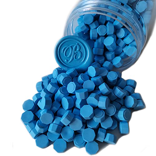 400 Pieces Sealing Wax Beads for Seal Stamp, PORXFLY Wax Seal Beads Great for Wedding Invitations, Wine Packages,Cards Envelopes, Gift Wrapping (Blue) - color: Blue