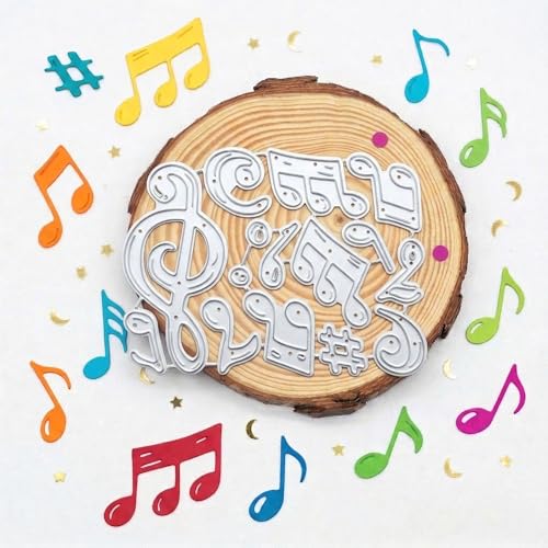 Musical Notes Die Cuts for Card Making, Music Carbon Steel Cutting Dies, Metal Die Cutting Mold, Scrapbooking Dies, DIY Etched Embossing Stencil for Craft - color: Silver-3Music