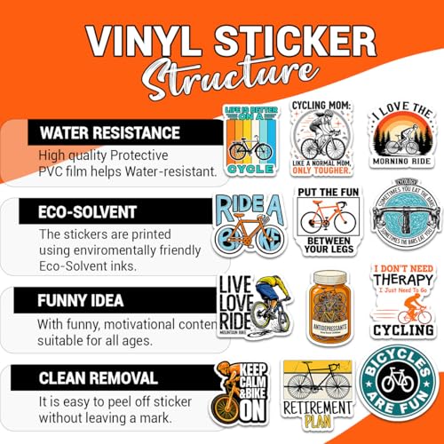 (12pcs-3in) Cycling Sticker Funny Stickers Bike Riding Gifts Cyclists - color: Cycling