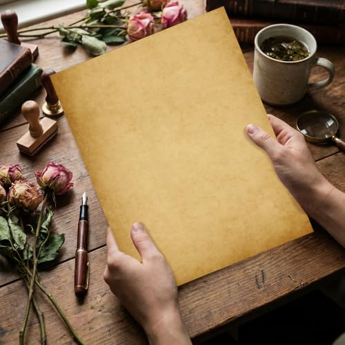 (3-Pack) Parchment Paper for Certificates - Letter Size Stationary for Resumes, Diplomas, Letter Size, 150 Double-Sided Sheets, 100gsm, 8.5" x 11" Parchment Paper - color: Vintage, size: 3-Pack
