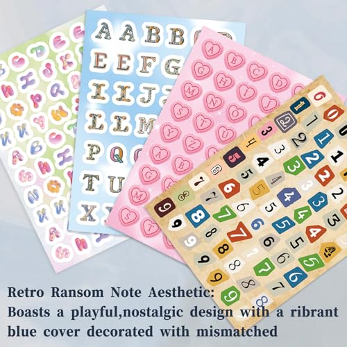 Letter Stickers Book, 40 Sheets for Scrapbooking and Journaling | 3000+ alphabet and number stickers across 40 sheets, mixed styles for scrapbooks, journals, planners and DIY crafts - color: Blue