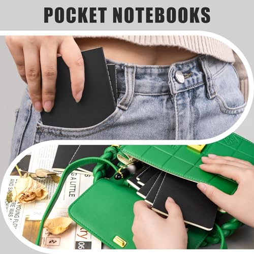 Lzerking Mini Pocket Notebooks Bulk 3.5 x 5.5 Inches 12 Pack Note Pads - color: 12 Black