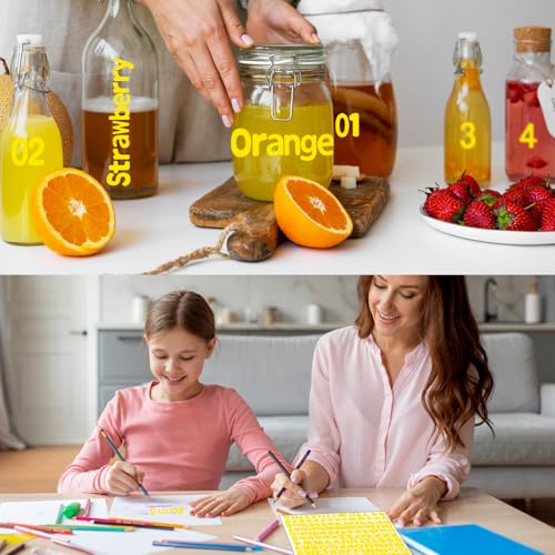 Alphabet Stickers, 1'' Yellow Letter Stickers - 12 Sheets, Self-Adhesive Vinyl for Mailbox Numbers, Bulletin Boards, Classroom & Home Decor - color: Yellow, size: 1Inch