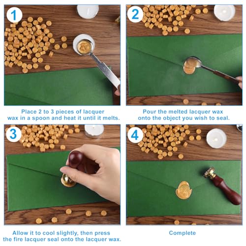 360Pcs Metallic Antique Gold Sealing Wax Beads Set - color: Antique Gold