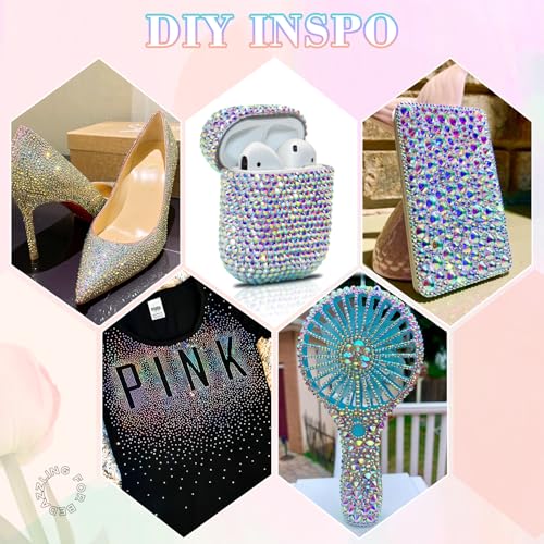 BELLEBOOST 36000Pcs Crystal AB Rhinestones Bedazzling Kit - color: AB 2-6mm, size: Large Pack with Glue