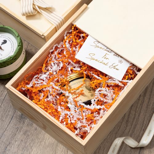 Mefleet 1/2 LB Crinkle Cut Paper Shred Filler Orange & White 8 oz - color: Orange & White