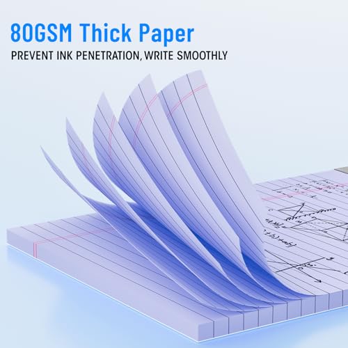 5pcs Legal Pads 8.5 x 11, Color Notepads 8.5 x 11 In, Perforate Wide Ruled - color: Pink/Purple/Blue/Green/Yellow