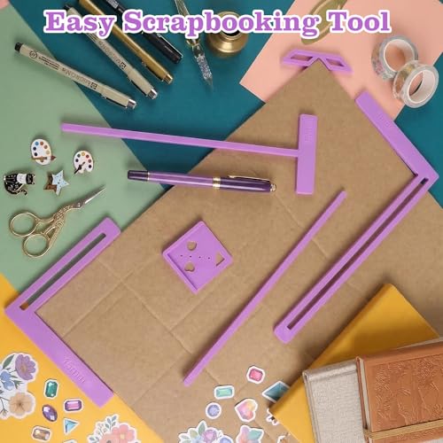 6 Pcs Book Binding Kits - Bookbinding Easy Scrapbooking Tool for Starter - color: Purple