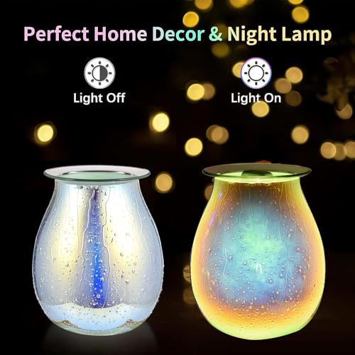 Dicimi Handmade 3D Droplet Candle Warmer Light, Electric Wax Melt Warmer with Warm Glow, Safe Flameless Aroma Lamp for Essential Oils, Unique Home Decor Gift for Women Mom Wife Birthday - color: Green Droplet