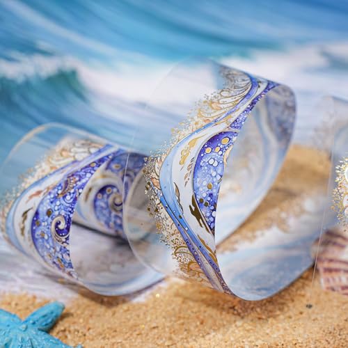 Alideco 6pcs Decorative Adhesive Tapes Vintage Star River Waves PET Tape Great for Bullet Journal Supplies, Arts, Scrapbook, DIY Crafts, Planners (xinghelanghua) - color: xinghelanghua