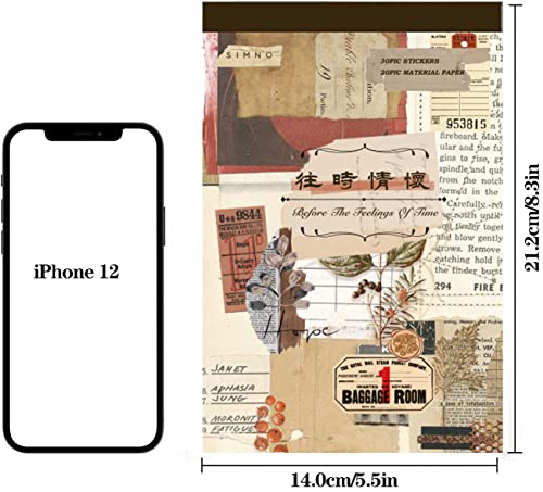 410 Aesthetic Scrapbook Stickers, Vintage Stickers for journaling 20 Scrapbook Papers, Scrapbooking Supplies, Adult Stickers for Scrapbooking. Sticker Book for journaling - color: Nostalgia