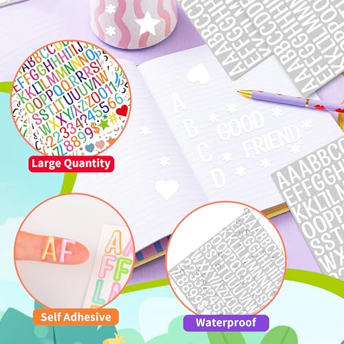 Letter Stickers 1 inch,2880 Pcs 30 Sheets Small Alphabet Stickers (White) - color: White, size: 1 Inch