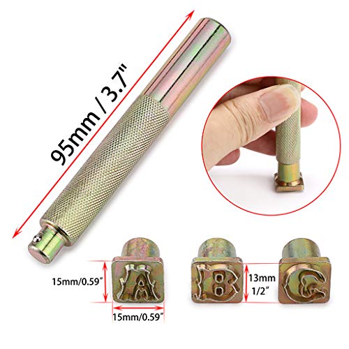 OwnMy 27PCS Leather Stamping Tools Kit, 13mm Capital Letters Stamps Set - size: 13mm - 27pcs