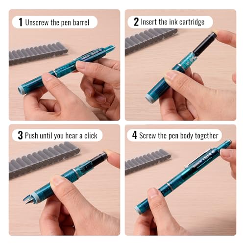 WRITECH W-1784 Cartridge Blue Ink: 16ct for Clictek Fountain Pen - color: 16ct Blue Cartridges
