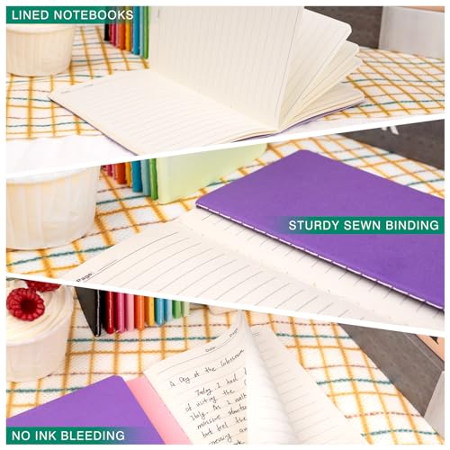 Mini Pocket Notebooks Bulk 3.5 x 5.5 Inches 12 Pack Small Note Pads Lined Little Journals for Students Nurses Teachers, 30 Sheets/60 Pages(Colorful Cover) - color: 12 Colors
