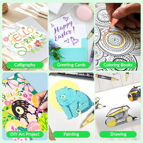 KEMYR Glitter Marker, 72 Colors 36 Pens for Adult Coloring Book No Bleeding - color: 36Pack 72Colors