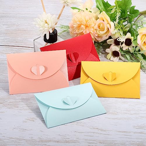 PATIKIL Card Envelopes, 12pcs Heart Shaped Clasp Mini Envelope, Light Blue - color: Light Blue
