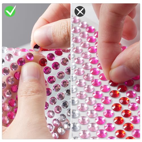 3120pcs 6mm Gradient Self-Adhesive Gem Stickers Bling Stickers for Crafts - color: Gradient