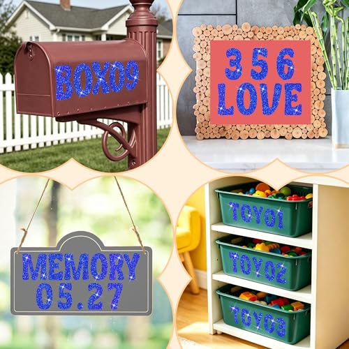Bulletin Board Letters 129 PCS Glitter Letter Stickers Large 4 Inch, Blue - color: Blue, size: 4 Inch