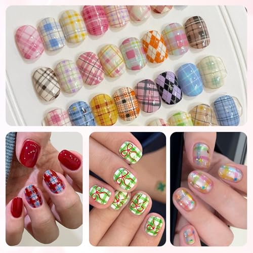 Fcozpjk Nail Art Brushes Set 3PCS Liner Brush for Plaid Design