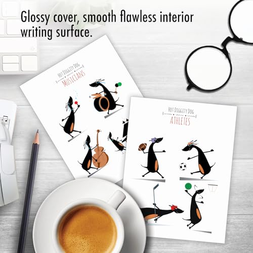 The Best Card Company - 20 Note Cards Blank Assortment (4 x 5.12 Inch) (10 Designs, 2 Each) - Hot Diggity Dog AM9515OCB-B2x10 - style: Hot Diggity Dog