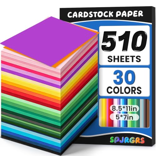 SPJRGRS 510 Sheets Colored Paper 8.5" X 11" & 5" X 7" Construction Paper