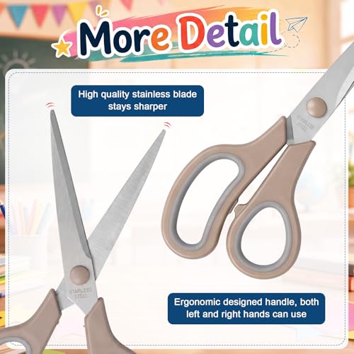 Chumia 72 Pack 8'' Scissors Bulk Multipurpose for Office Home, Morandi