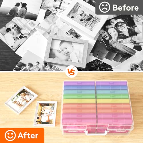 Lifewit 18 Pcs Photo Storage Box for 4"x 6" Pictures, Acid-Free, Multicolor - color: Multicolor, size: 18 boxes