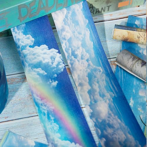 Alideco 6pcs Decorative Adhesive Tapes Vintage Clouds in the Sky Washi Paper Tape Great for Bullet Journal Supplies, Arts, Scrapbook, DIY Crafts, Planners (kuiyun) - color: kuiyun