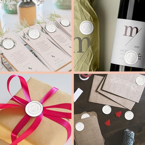50Pcs White Letter L Adhesive Wax Seal Stickers, Hand-Made, No Need Seal Stamp, Tear and Use Wax Stickers for Wedding Invitations, Envelopes, Christmas Gift - color: White, size: L
