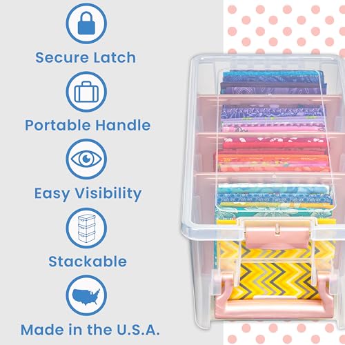 ArtBin Semi Satchel Portable Craft Organizer with 3 Dividers - Clear Plastic Storage Case for Art & Craft Supplies | 3 Removable Dividers, 15.2 x 8 x 6.2 Inches, Secure Latches, Carry Handle, Clear Durable Polypropylene - color: Rose Gold, size: Pack of 1