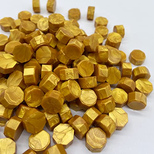 200pcs Gold Sealing Wax Beads Bulk for Wedding Invitations Wax Seal Stamp Xmas Gift Wrapping Card Envelope - color: Gold
